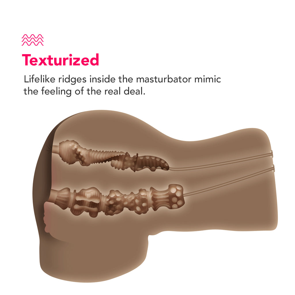 Rear Beauty Sucking & Vibrating Masturbator in Dark Male Masturbators > Realistic Butts