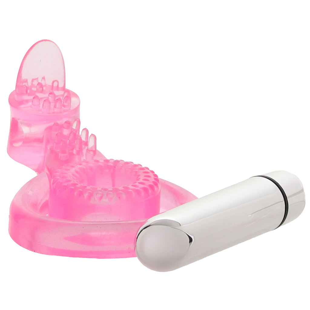 PinkCherry Dual Clit Flicker Cock Ring Vibrators > Vibrating Cock Rings