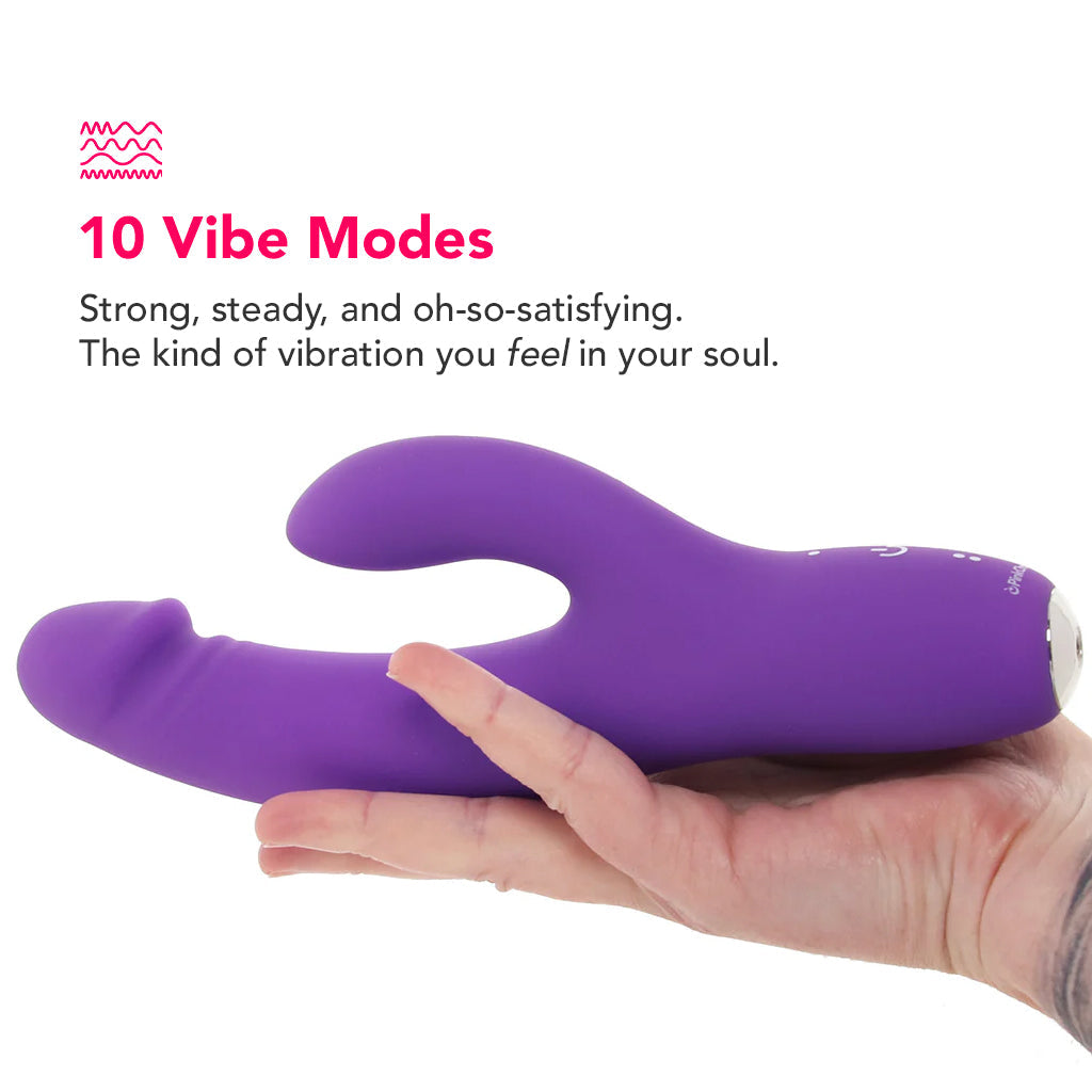 PinkCherry Realistic Slim Rabbit Vibe in Purple Vibrators > Rabbit Vibrators