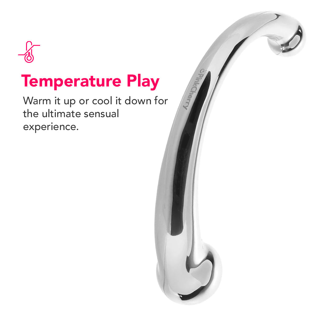 PinkCherry 8 Inch Stainless Steel Curved G-Spot Dildo Dildo Sex Toys > G-Spot Dildos