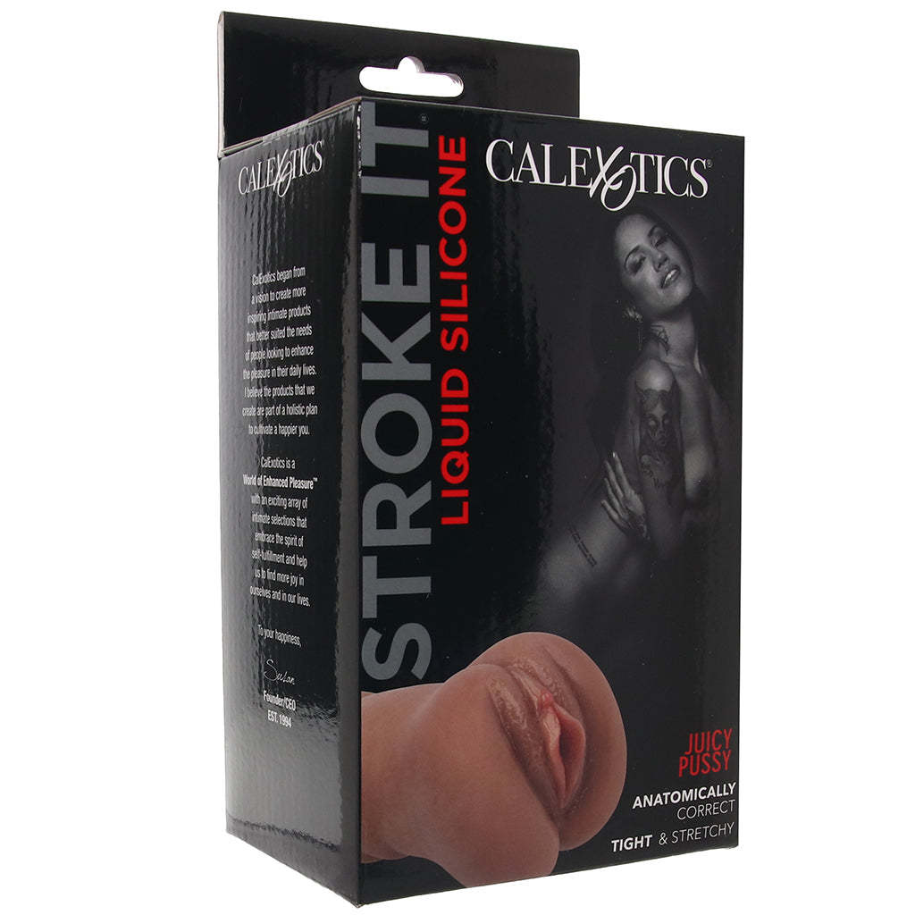 Stroke It Juicy Pussy Stroker in Brown Male Masturbators > Pocket Strokers