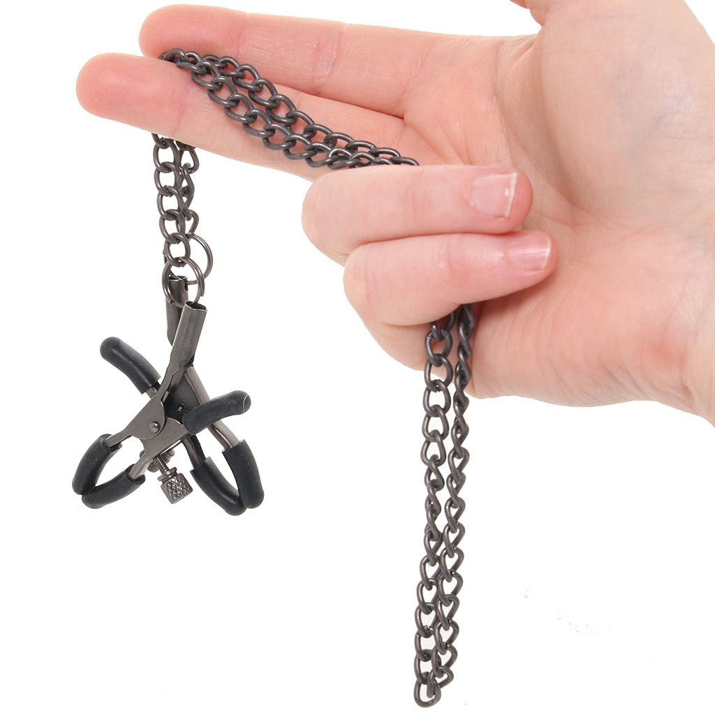 Sei Mio Nip & Tug Chained Nipple Clamps Bondage and Fetish > Nipple Stimulators & Clamps