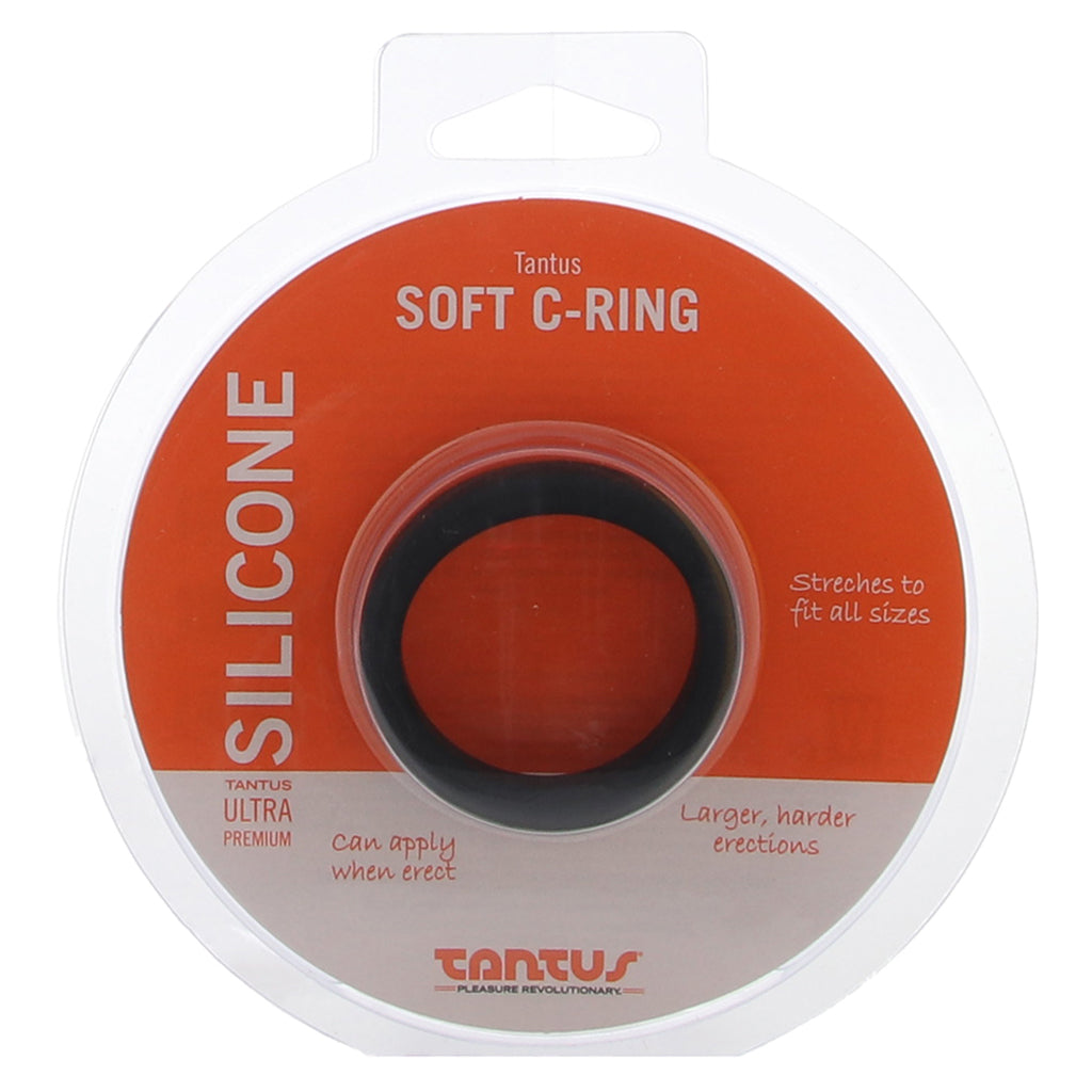 Soft Silicone C-Ring in Black Cock Rings
