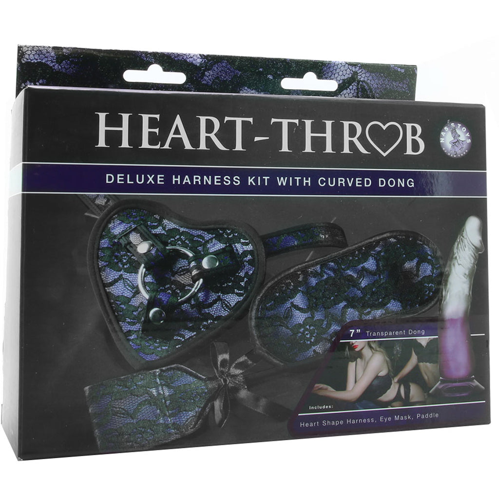 Heart-Throb Deluxe Harness Kit & Curved Dildo in Purple Dildo Sex Toys > Strap-On and Harnesses