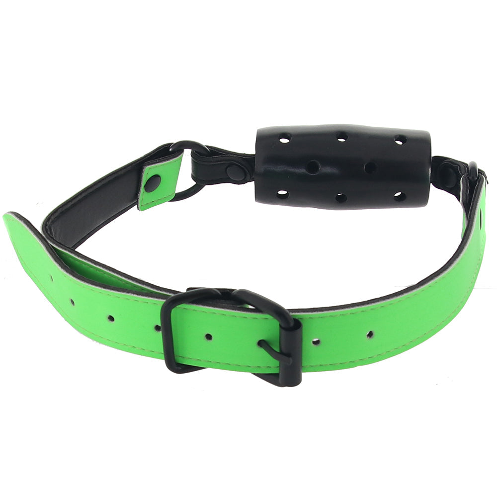 Ouch! Glow in the Dark Breathable Cylinder Gag Bondage and Fetish > Ball Gags & Mouth Restraints