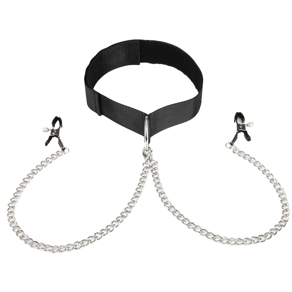 Collar and Nipple Clamps Bondage and Fetish > Nipple Stimulators & Clamps