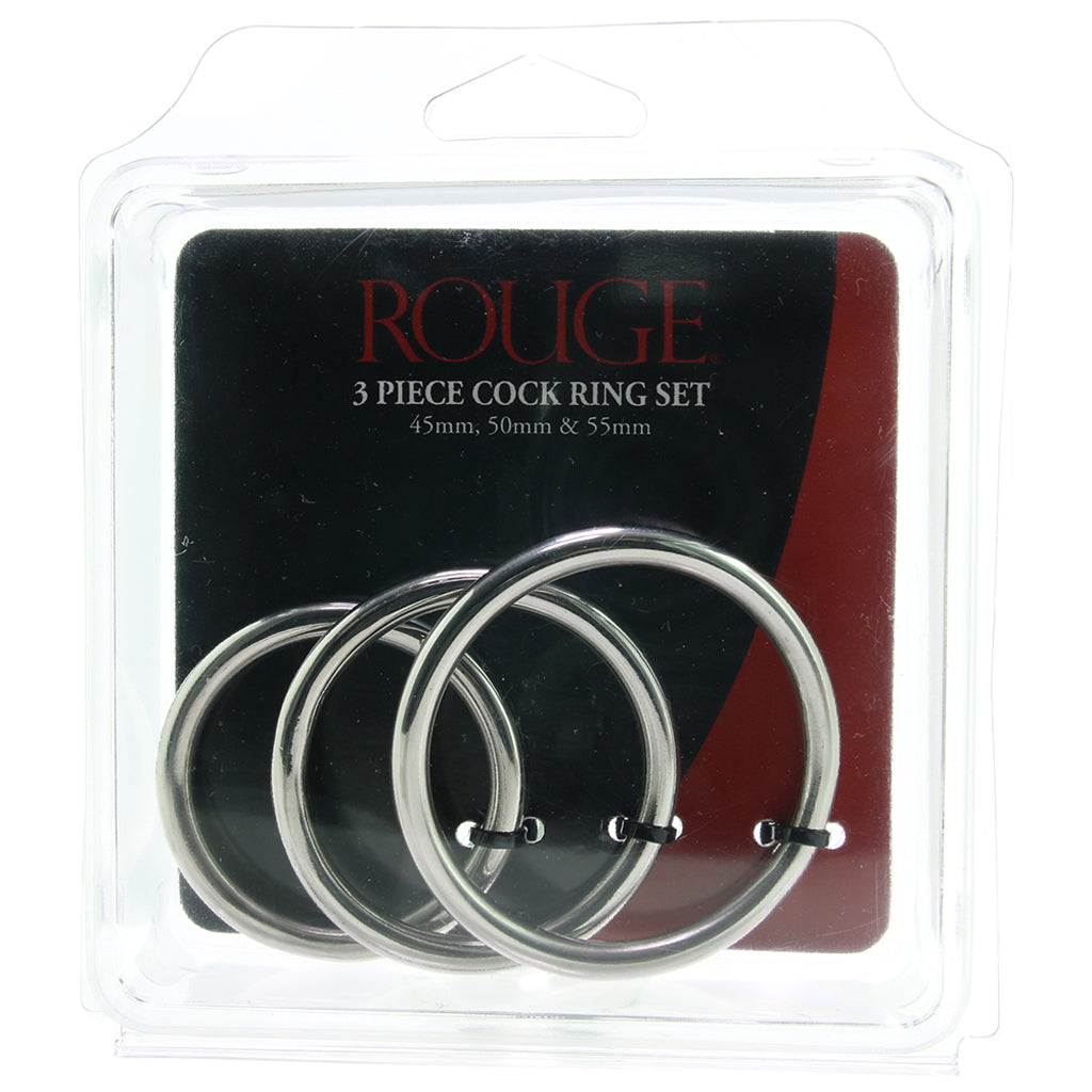 Stainless Steel 3 Piece Cock Ring Set Cock Rings