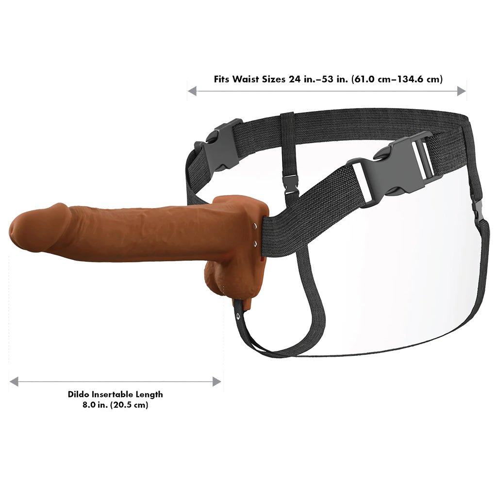 Fantasy X-tensions 8 Inch Hollow Strap-On Vibe in Brown Male Enhancement > Extenders and Sleeves