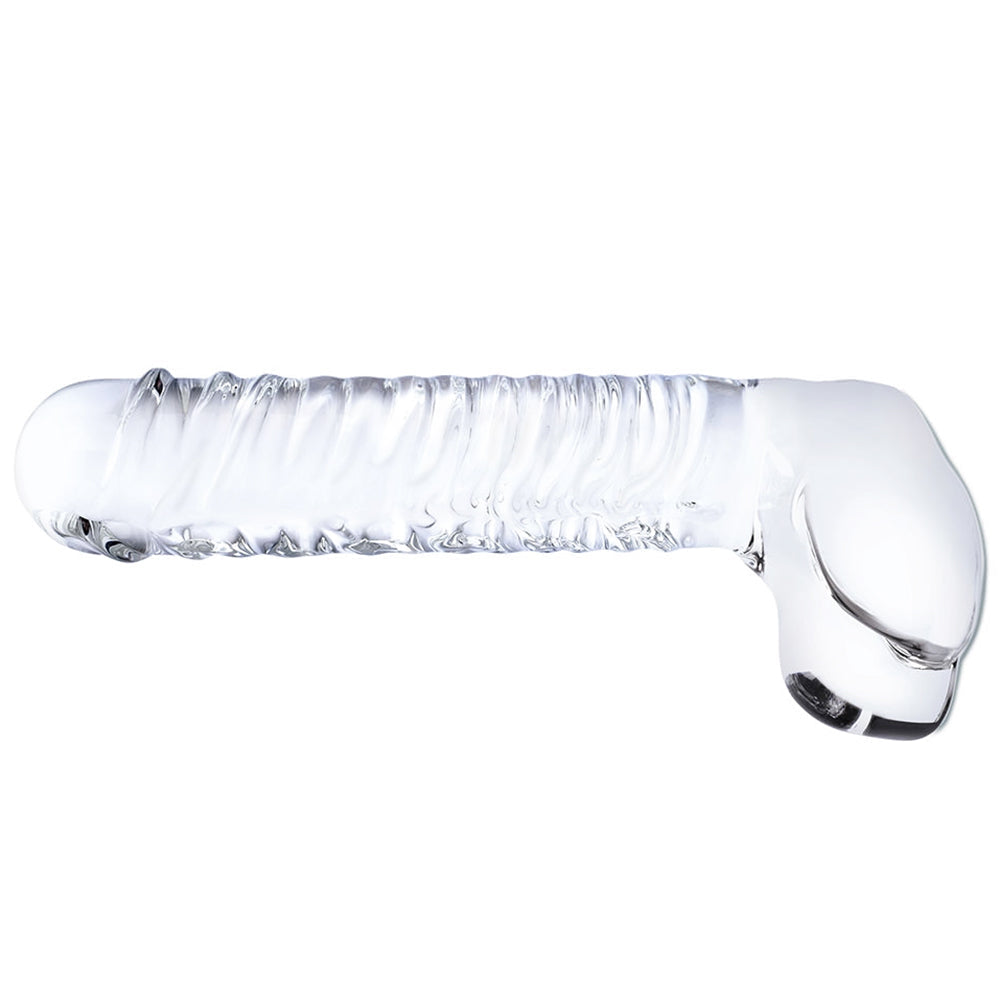 gläs 8 Inch Realistic Ribbed G-Spot Dildo Dildo Sex Toys > G-Spot Dildos