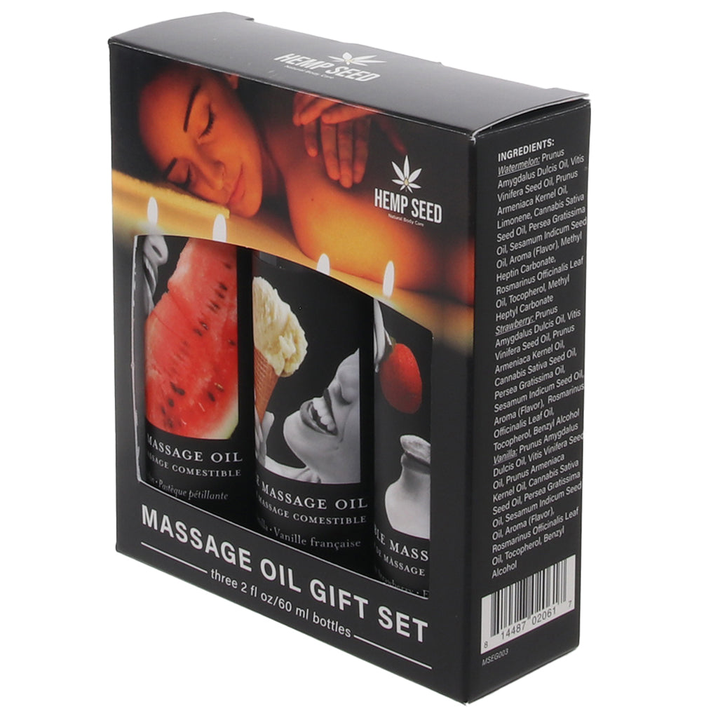 Hempseed Edible Massage Oil Gift Set Sensual Love > Massage