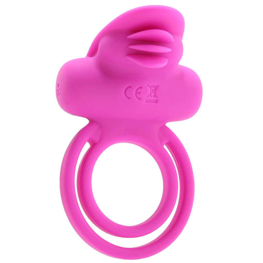 Dual Clit Flicker Vibrating Cock Ring in Pink Cock Rings