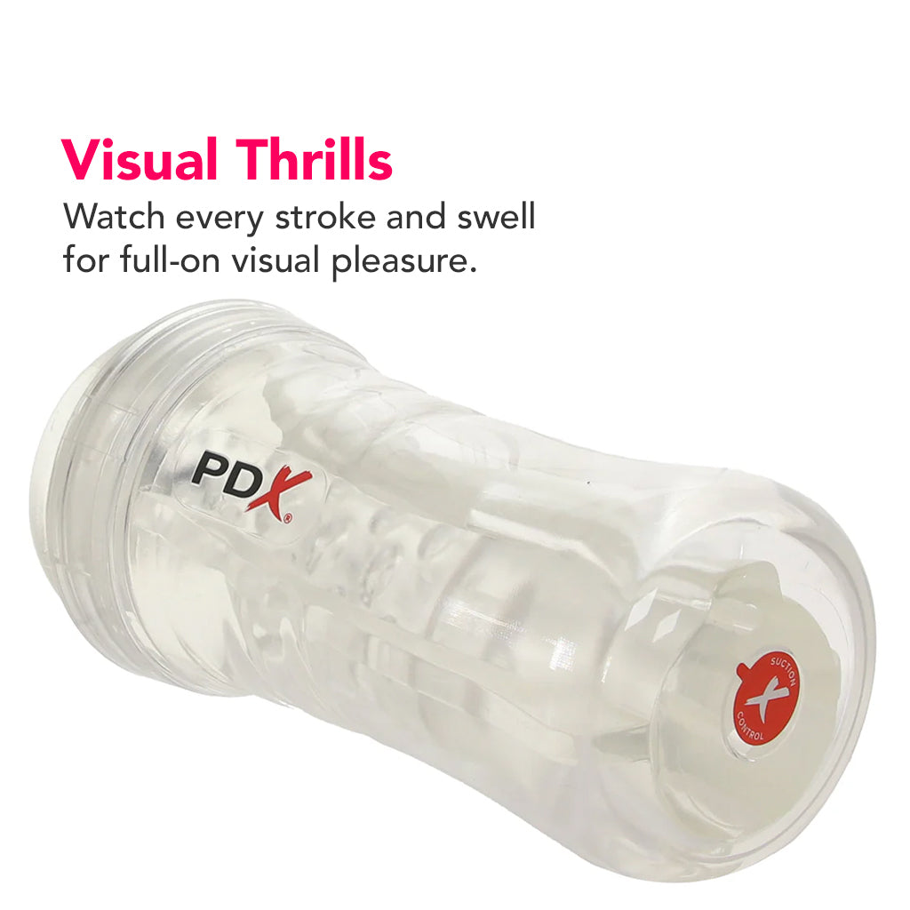 PDX Elite ViewTube Plus See-Thru EZ-Grip Stroker Male Masturbators > Discreet Masturbators