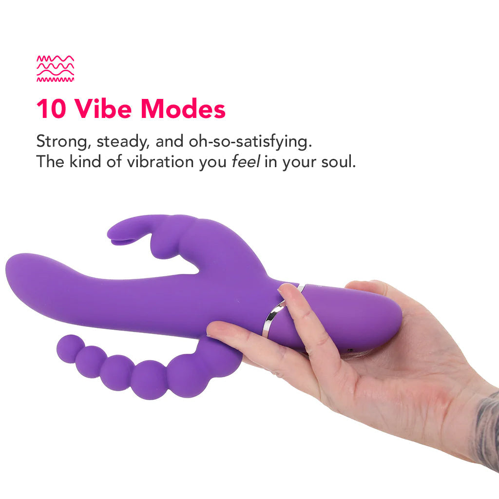 PinkCherry Triple Rabbit Vibe in Purple