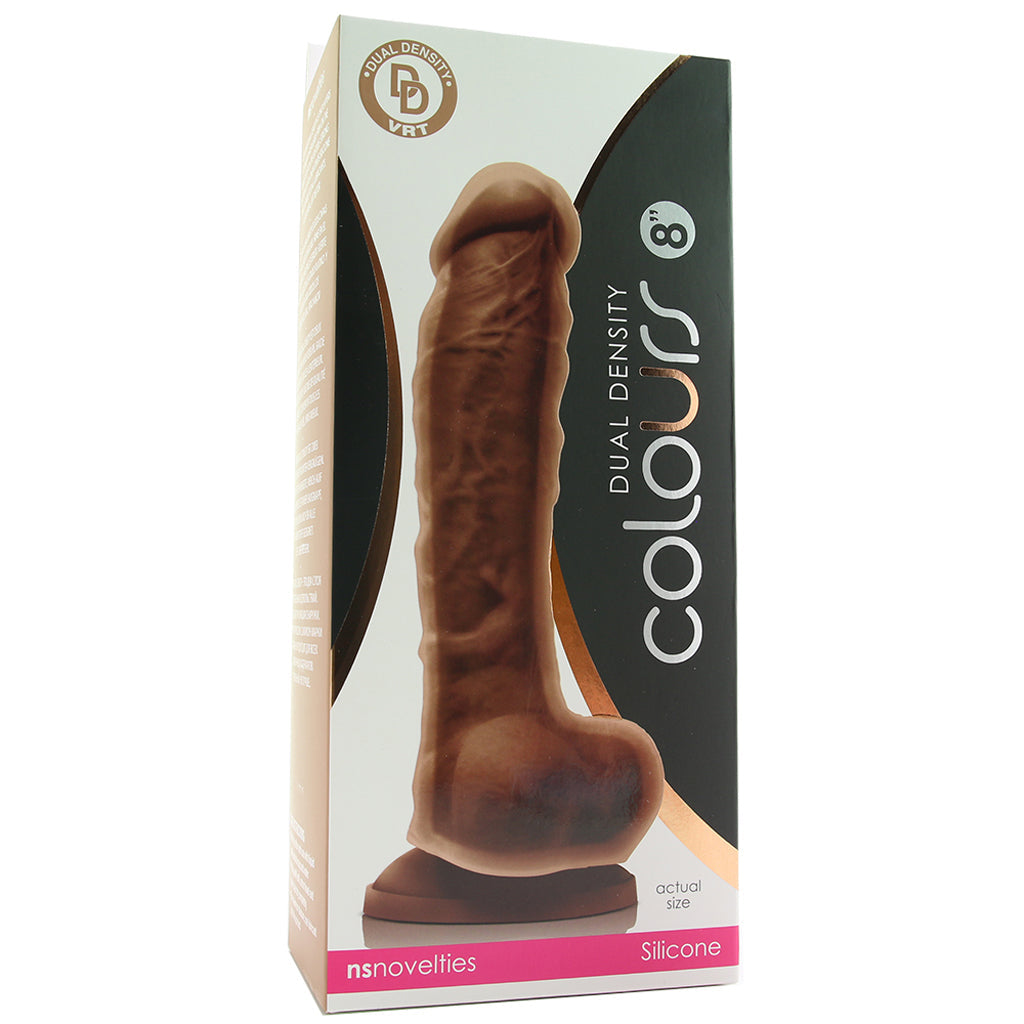 Colours 8 Inch Dual Density Silicone Dildo in Brown Dildo Sex Toys > Realistic Dildos