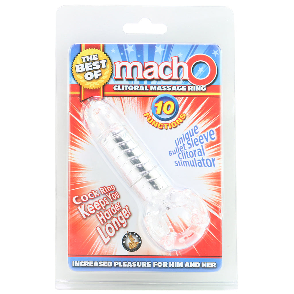 MachO Clitoral Massage Vibrating Cock Ring in Clear Cock Rings