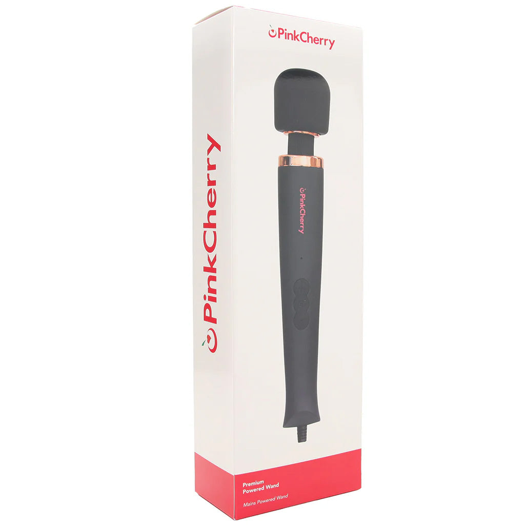 PinkCherry Premium Powered Wand in Black Vibrators > Wands