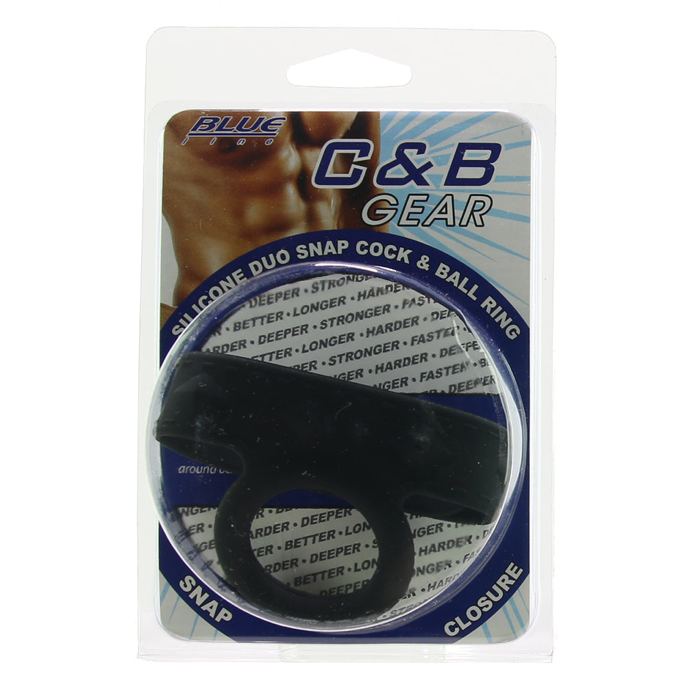 Blue Line Silicone Duo Snap Cock & Ball Ring Cock Rings
