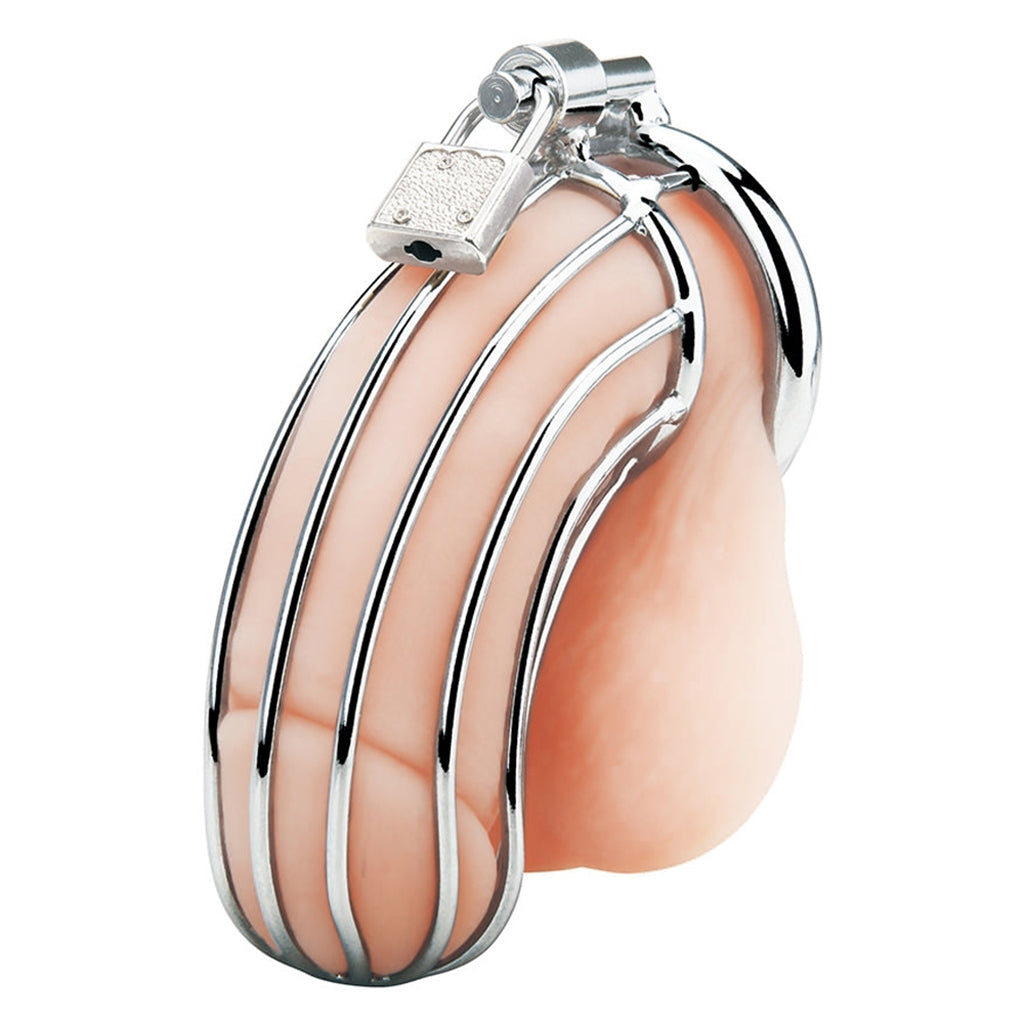 Blue Line Prisoner Cock Cage in Silver Bondage and Fetish > Cock and Ball Devices