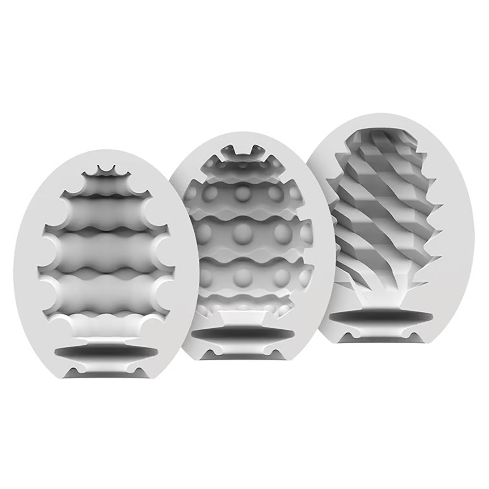 Satisfyer Riffle, Bubble, Fierce Masturbator Egg Set Male Masturbators > Discreet Masturbators