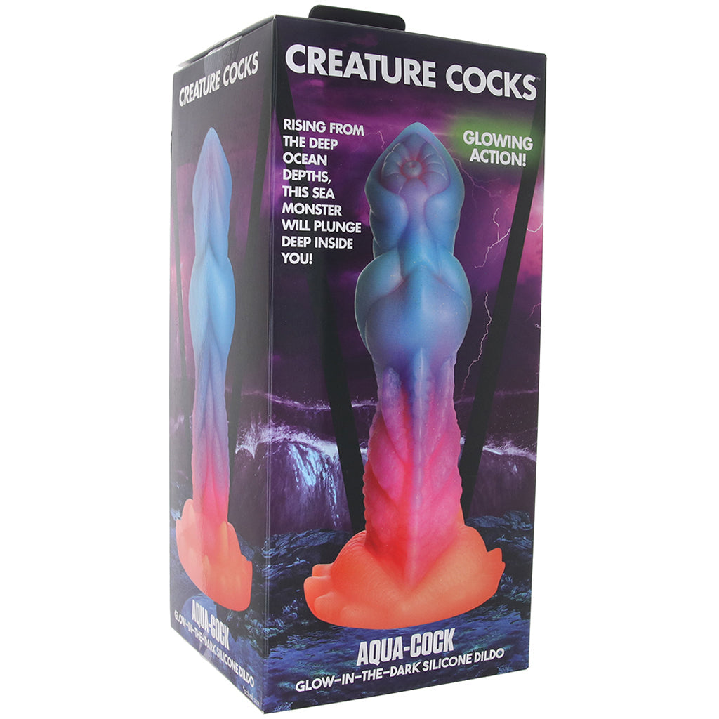 Creature Cocks Aqua-Cock Glow-in-the-Dark Dildo Dildo Sex Toys > Non-Phallic Dildos