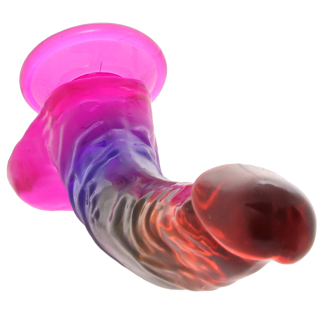 Crystal Jellies 9.5 Inch Cock & Balls Dildo in Rainbow Dildo Sex Toys > Realistic Dildos