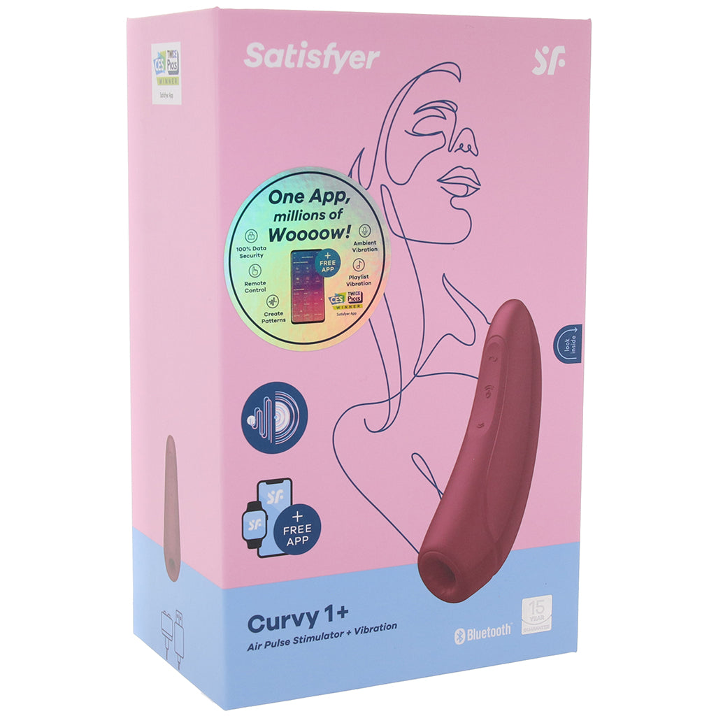 Satisfyer Curvy 1+ Air Pulse Stimulator in Rose Red Vibrators > Clitoral Stimulators