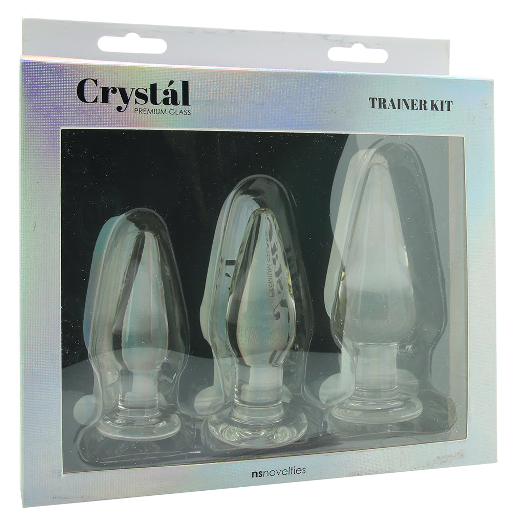 Crystal Premium Glass Tapered Anal Trainer Kit in Clear Anal Sex Toys > Butt Plugs