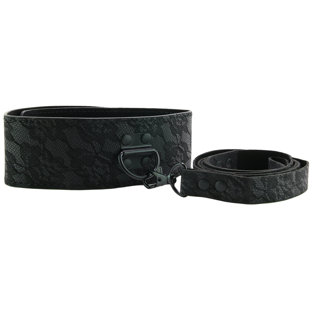 Sincerely Locking Lace Leash and Collar in Black Bondage and Fetish > Leashes and Collars