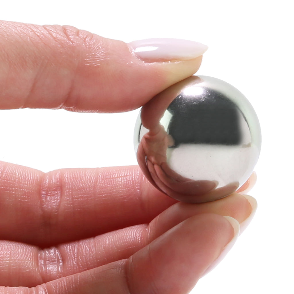 Metallic Weighted Steel Orgasm Balls in Silver Kegel, Ben Wa and Pelvic Health Tools