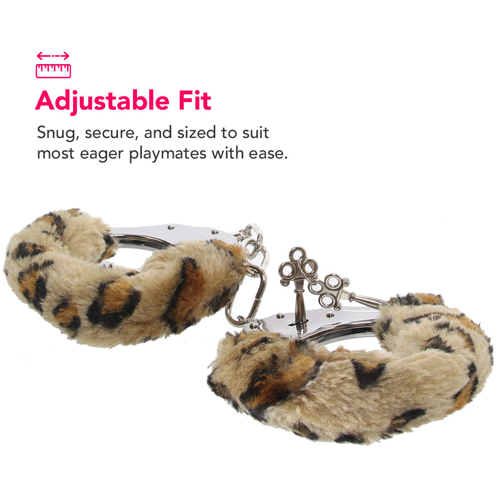 Temptasia Beginner Fuzzy Cuffs in Leopard Bondage and Fetish > Wrist and Ankle Cuffs