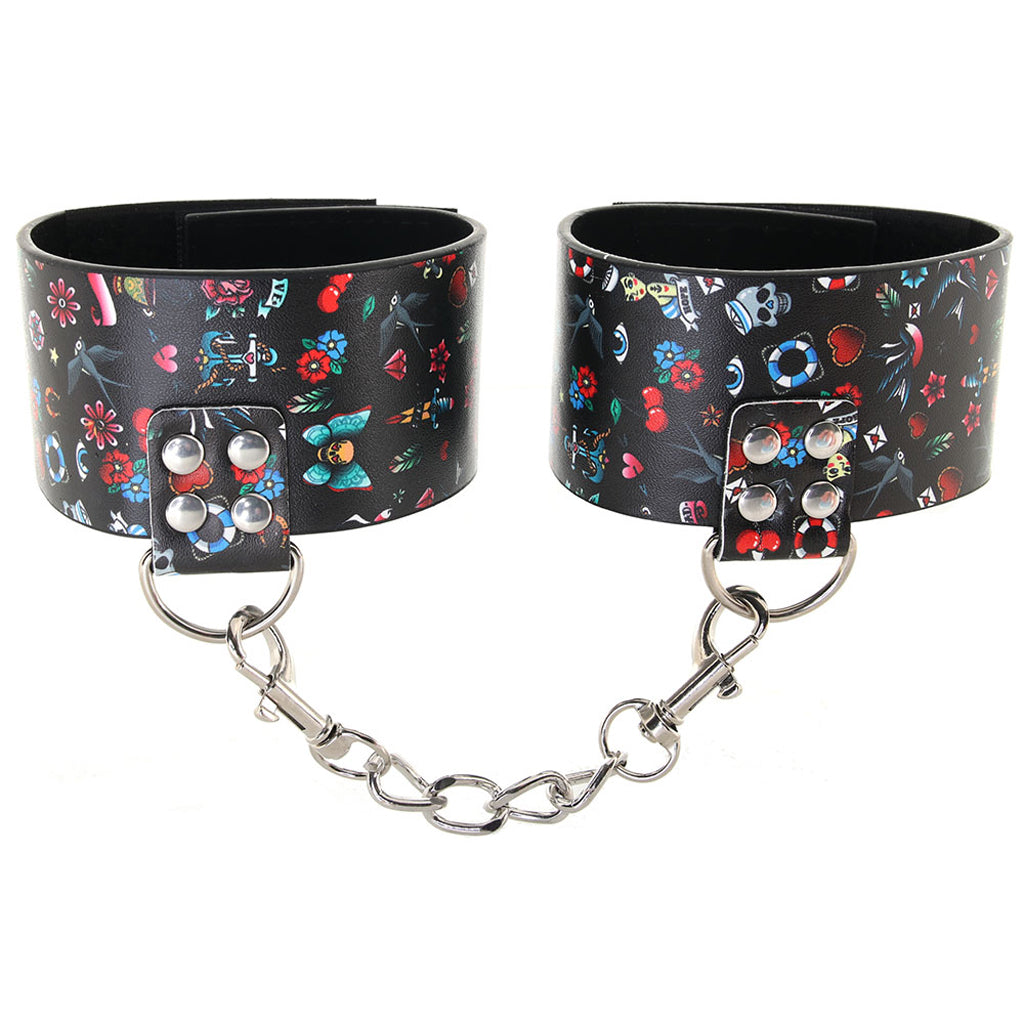 Ouch! Old School Tattoo Ankle Cuffs Bondage and Fetish > Wrist and Ankle Cuffs