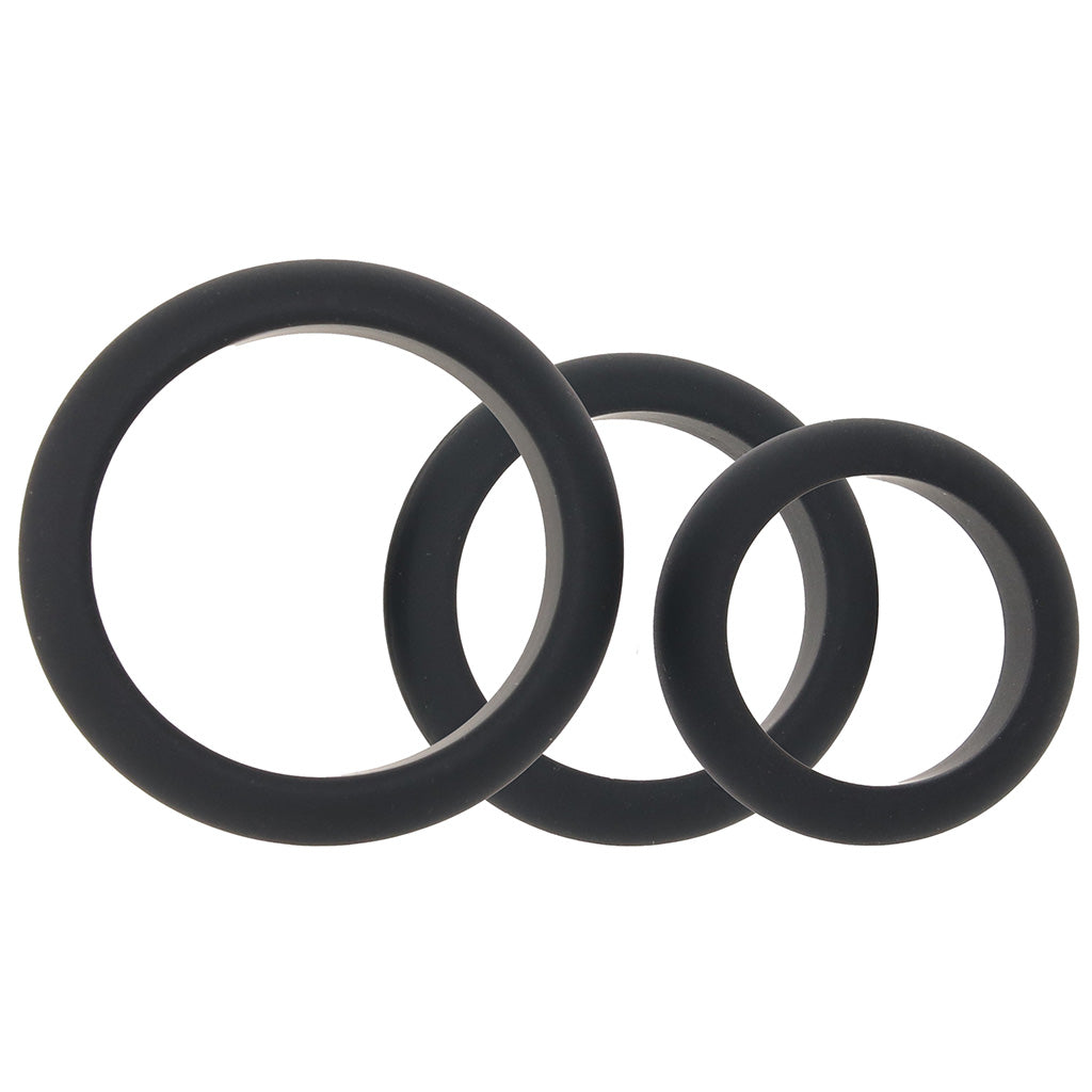 LEVELZ 3 Piece Wide O Cock Ring Set in L-XXL Cock Rings