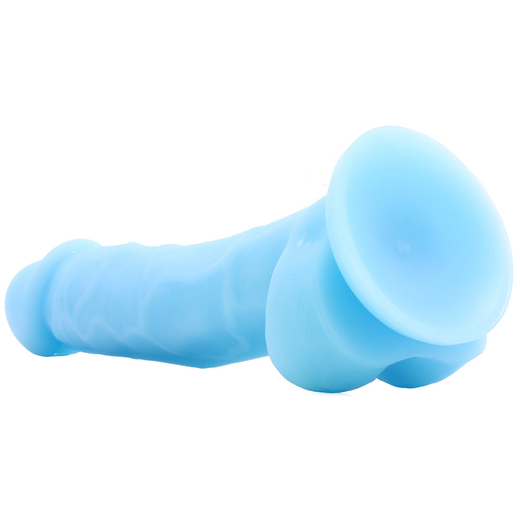 Firefly 5 Inch Pleasures Glowing Silicone Dildo in Blue Dildo Sex Toys > Realistic Dildos
