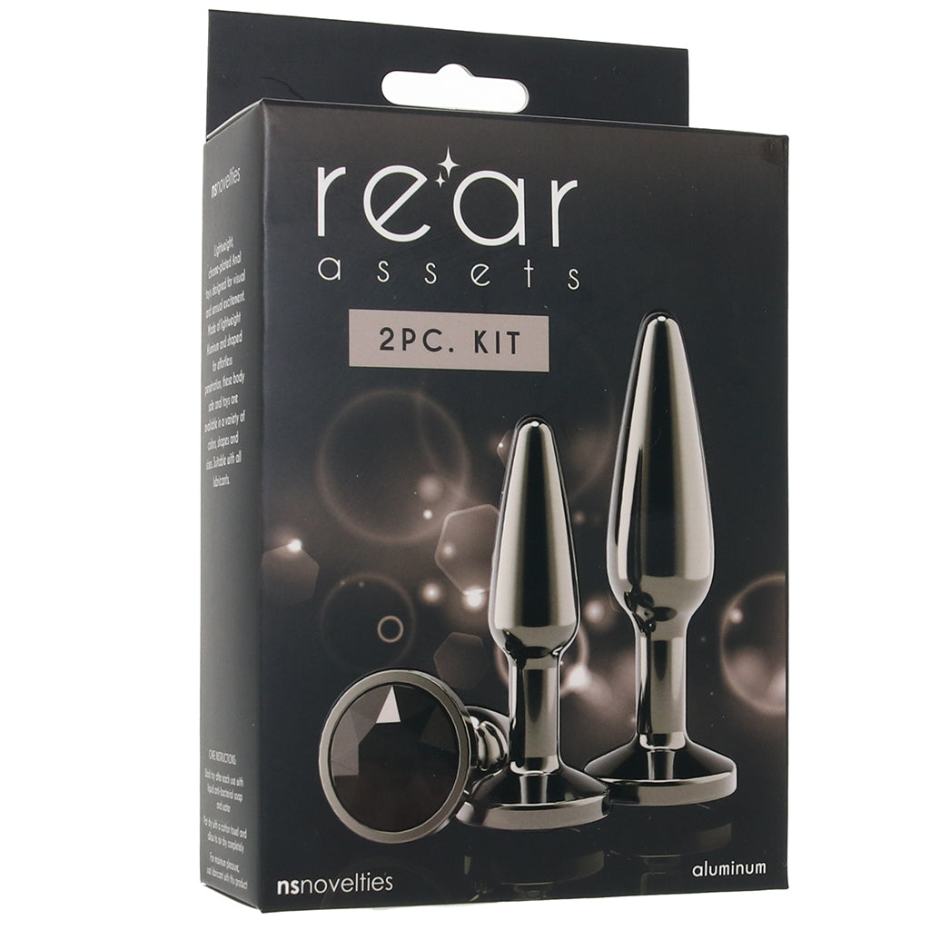 Rear Assets 2 Piece Butt Plug Kit in Gunmetal Anal Sex Toys > Butt Plugs