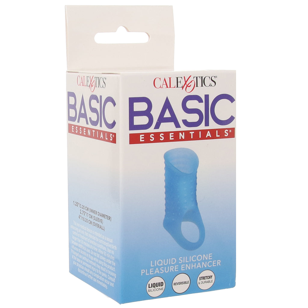 Basic Essentials Stimulation Enhancer Sleeve in Blue Male Enhancement > Extenders and Sleeves
