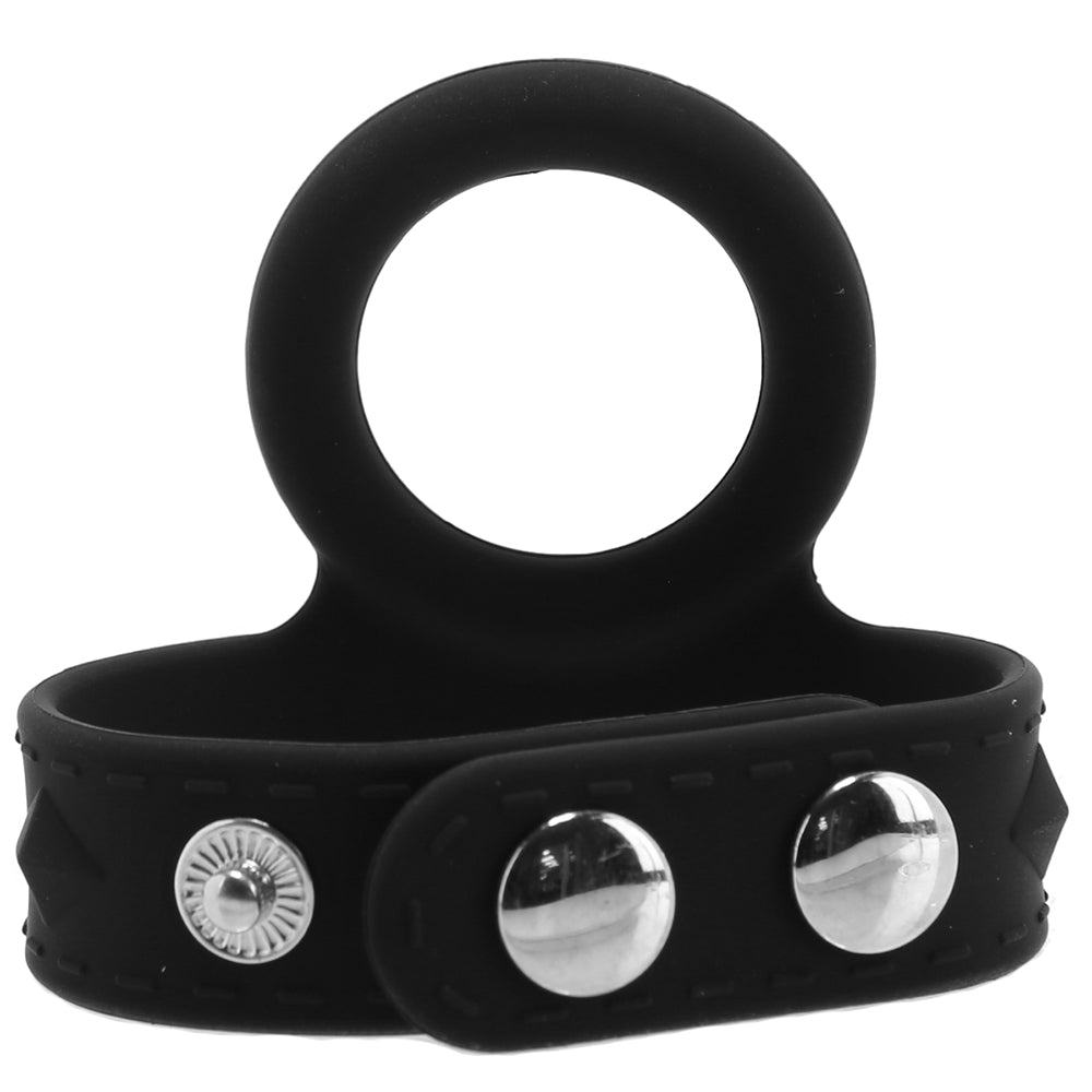 Blue Line Silicone Duo Snap Cock & Ball Ring Cock Rings
