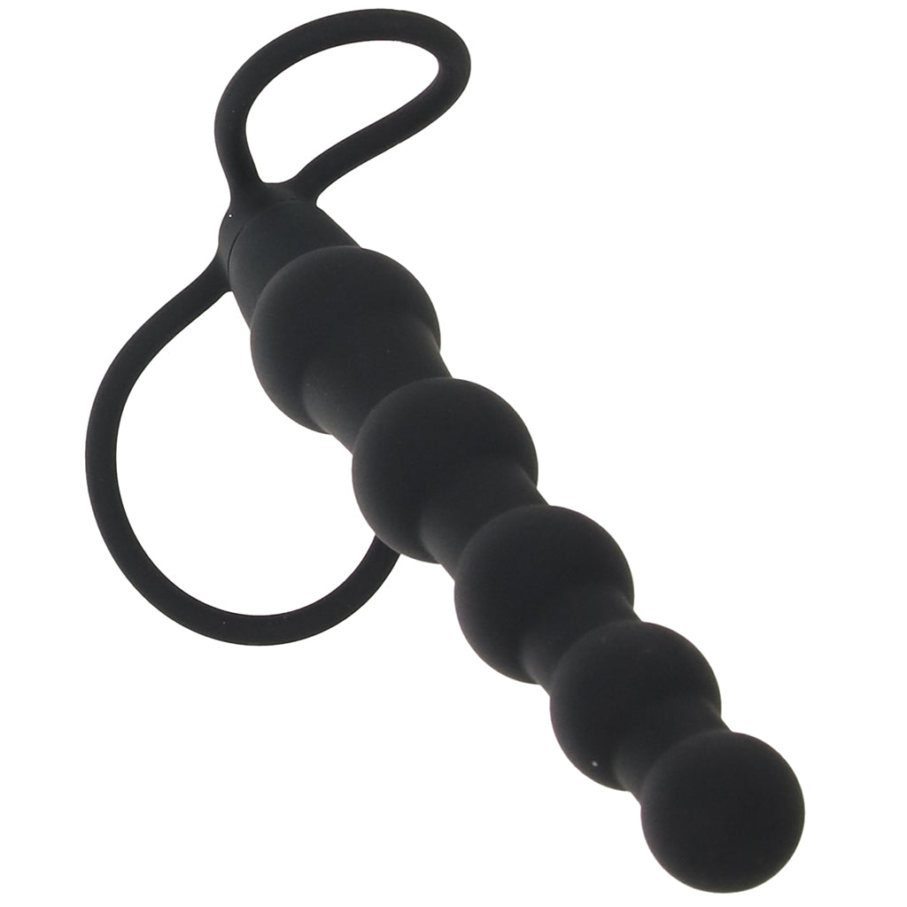 Silicone Beaded Double Rider in Black Anal Sex Toys > Anal Beads