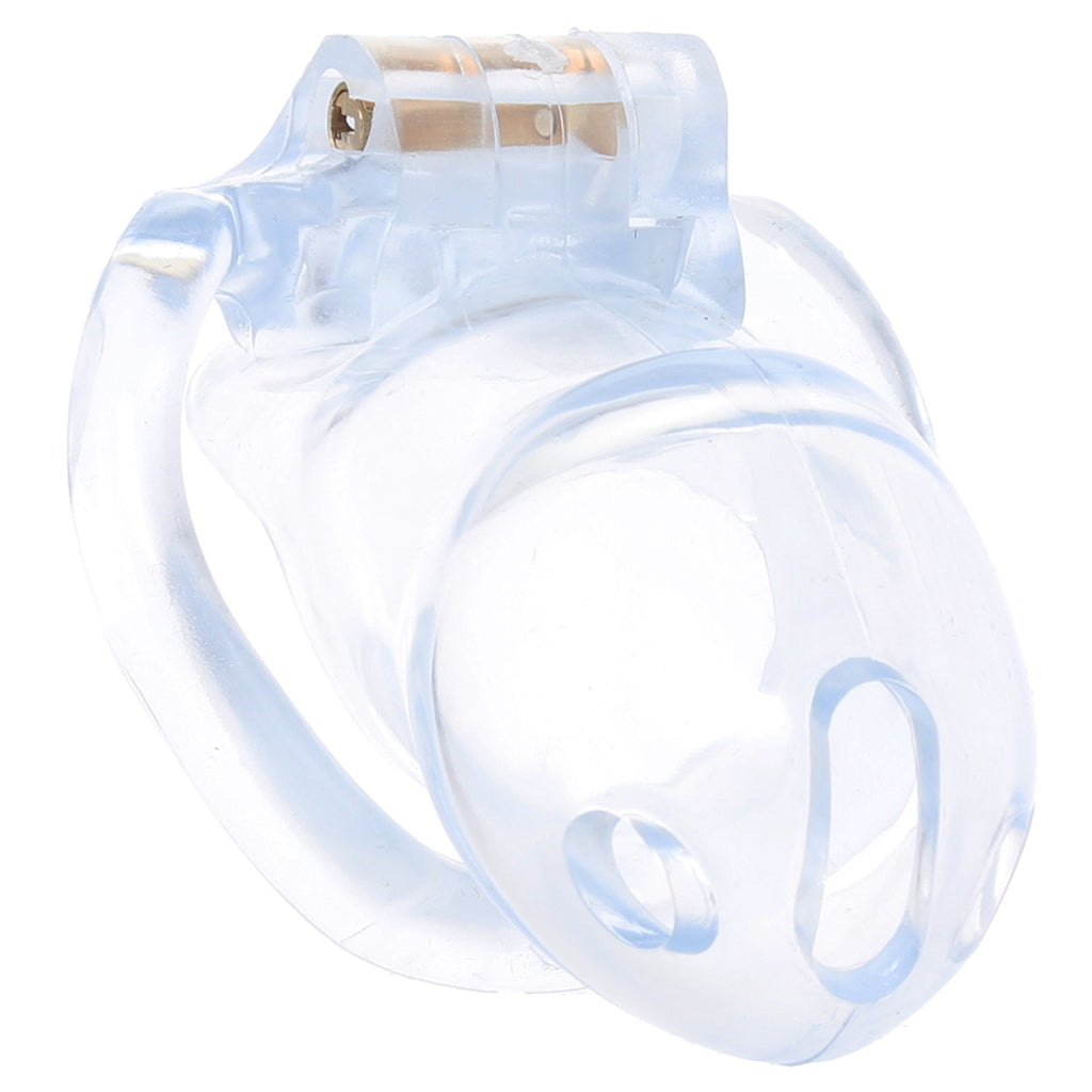 Lockmaster 3.5 Inch Side Lock Resin Cock Cage in Clear Bondage and Fetish > Cock and Ball Devices