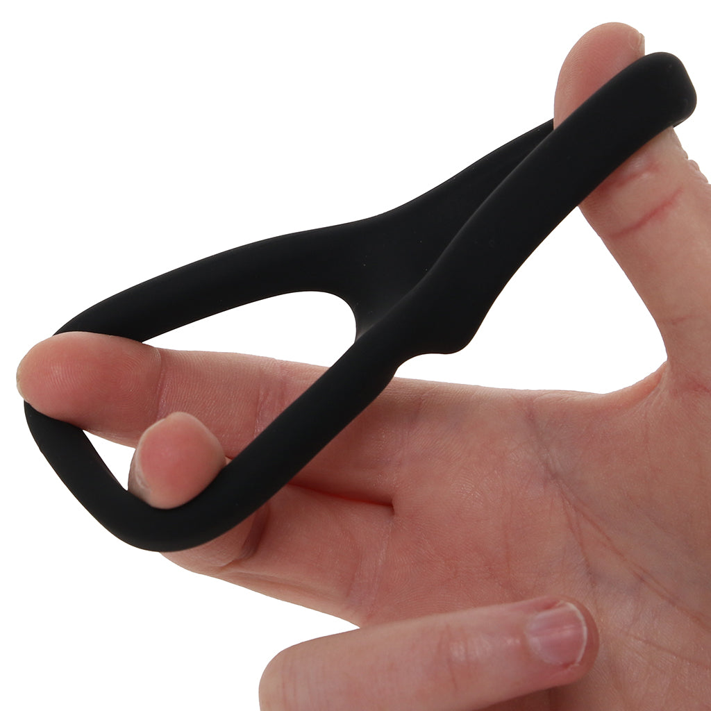 Alpha Ring Liquid Silicone Snug Tugger in Black Cock Rings