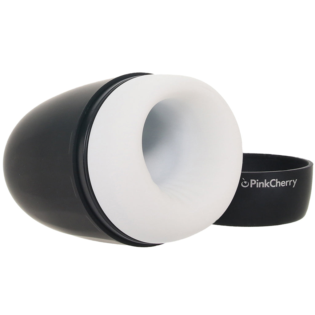 PinkCherry Premium Vibrating And Warming Silicone Stroker Male Masturbators > Self-Contained Strokers
