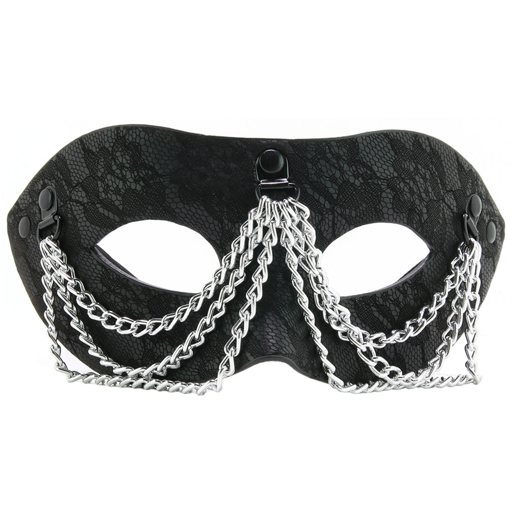 Sincerely Chained Lace Mask in Black Bondage and Fetish > Pleasure Masks and Dress Up Play