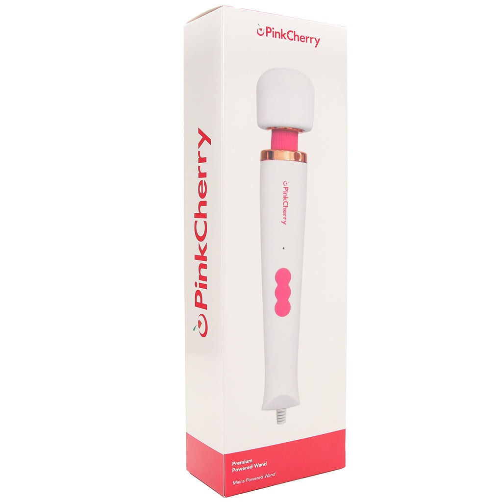 PinkCherry Premium Powered Wand in White Vibrators > Wands