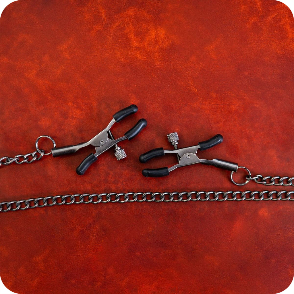 Sei Mio Nip & Tug Chained Nipple Clamps Bondage and Fetish > Nipple Stimulators & Clamps