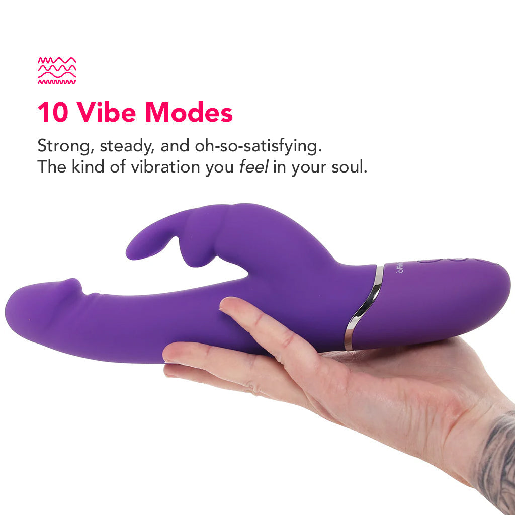 PinkCherry Warming Realistic Rabbit Vibe in Purple Vibrators > Rabbit Vibrators
