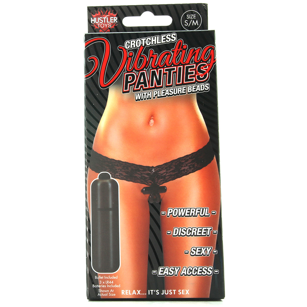 Crotchless Vibrating Panties with Pleasure Beads /M Vibrators > Wearable & Panty Vibrators