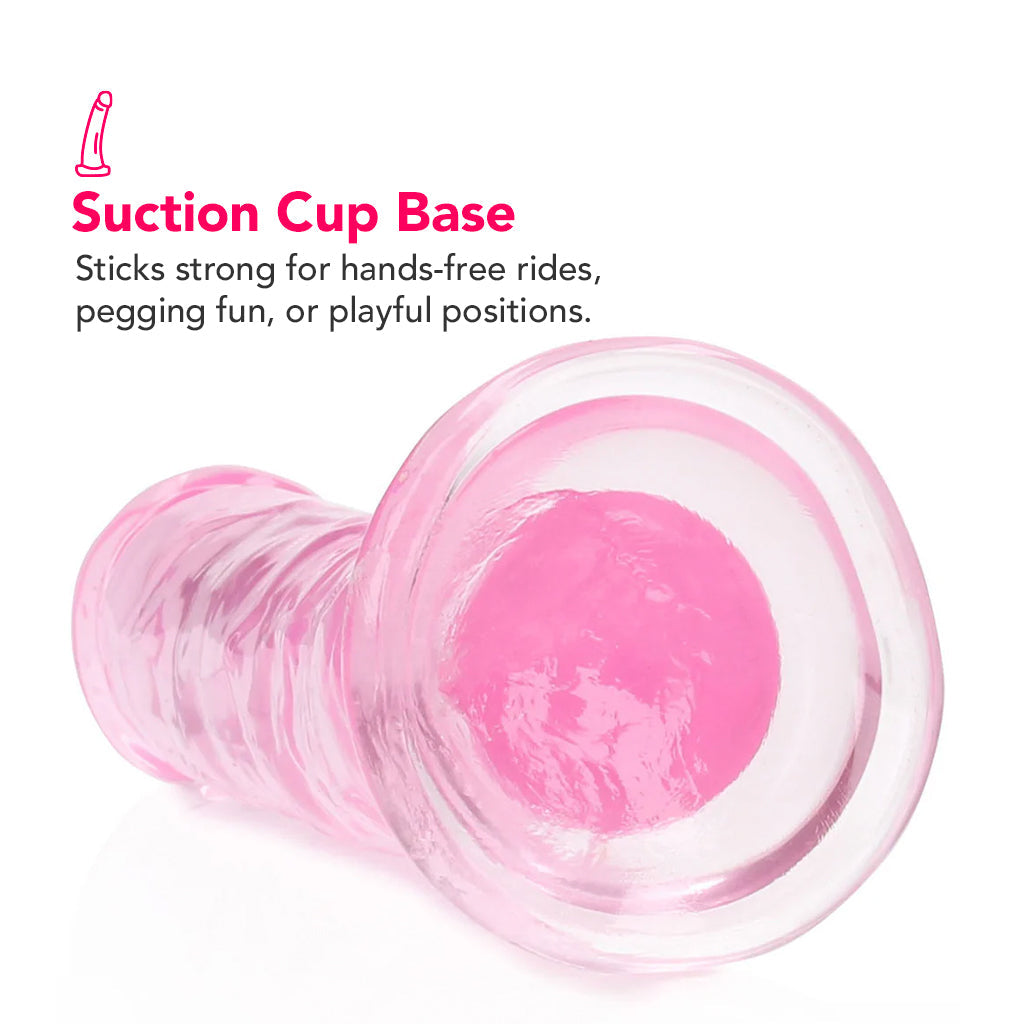 RealRock Crystal Clear Jelly 6 Inch Dildo in Pink Dildo Sex Toys > Realistic Dildos