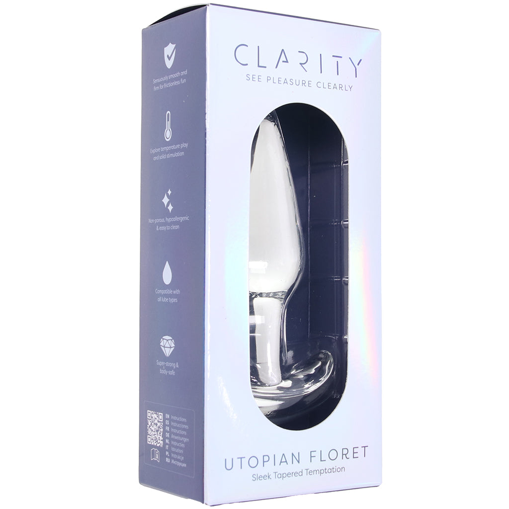 Clarity Utopian Floret Glass Butt Plug