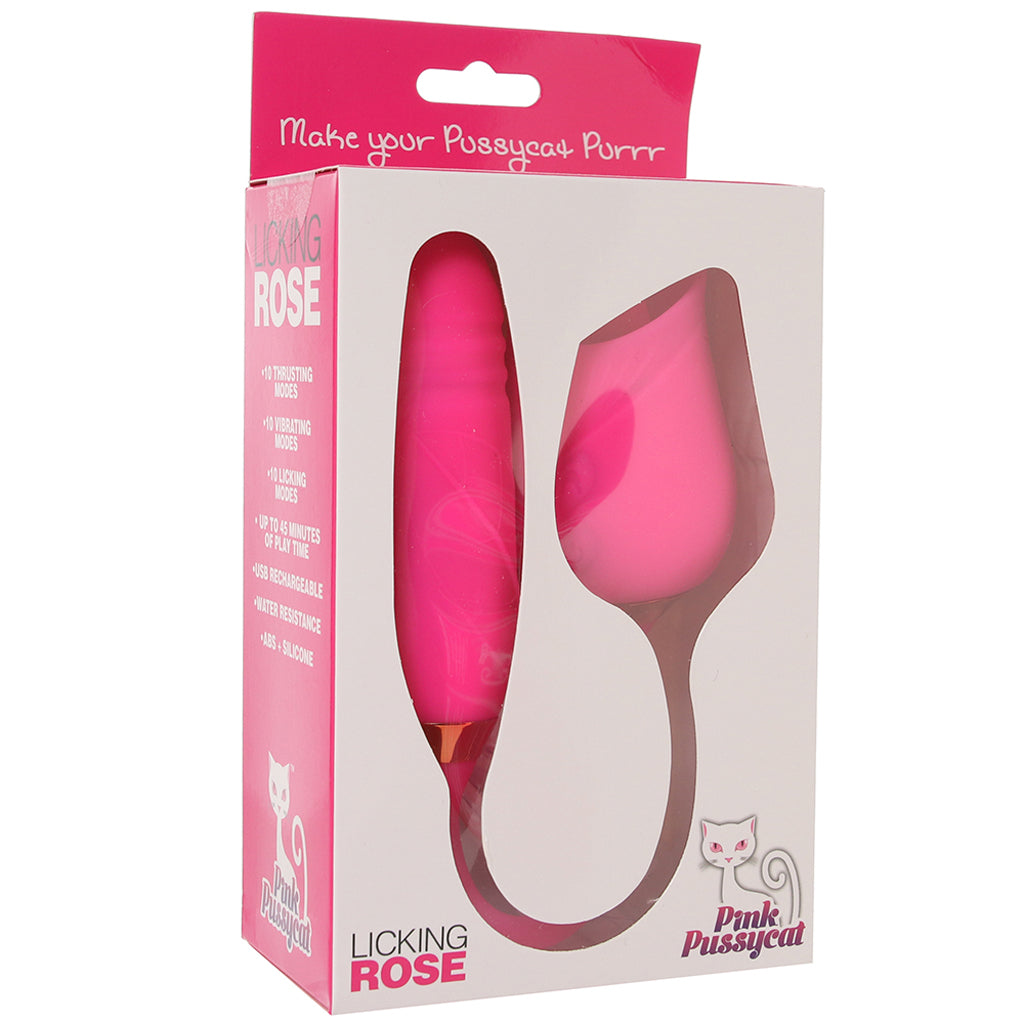 Pink Pussycat Licking Rose Vibe Vibrators > Clitoral Stimulators