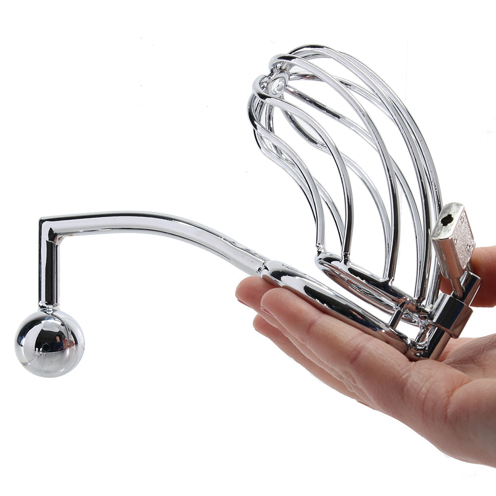 Blue Line Cock Cage with Anal Stimulator Bondage and Fetish > Cock and Ball Devices