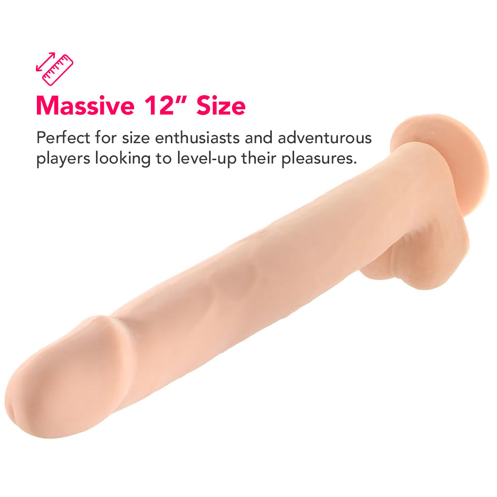 Size Queen 12 Inch Dildo in Ivory Dildo Sex Toys > Realistic Dildos